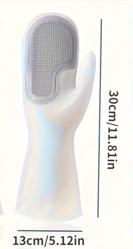 Silicone Magic Brush Dishwashing Gloves - Waterproof & Multi-Purpose