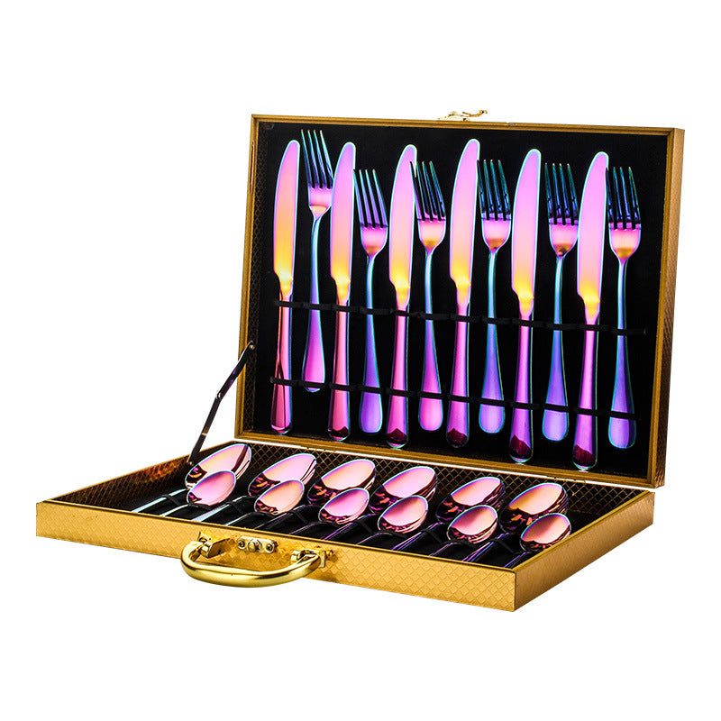 Luxury 24-Piece Stainless Steel Tableware Set