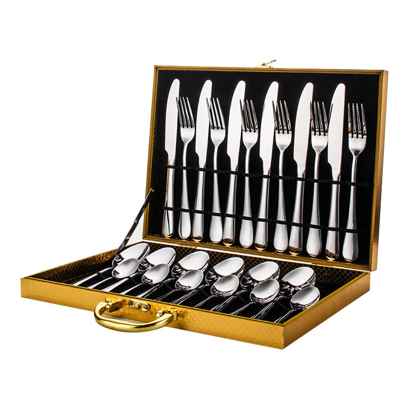 Luxury 24-Piece Stainless Steel Tableware Set