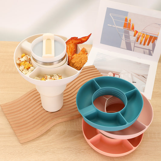 Plastic Snack Tray Accessory for Flat Mouth Cups