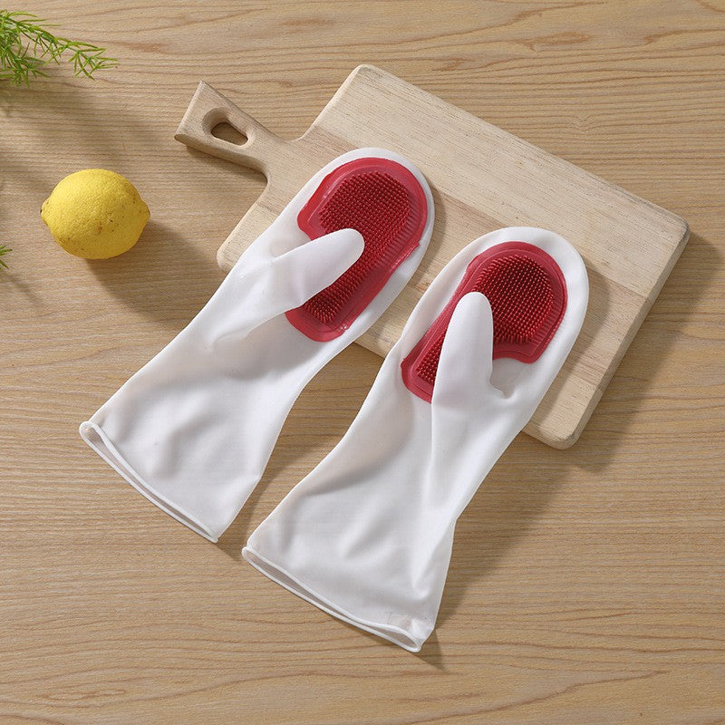 Silicone Magic Brush Dishwashing Gloves - Waterproof & Multi-Purpose