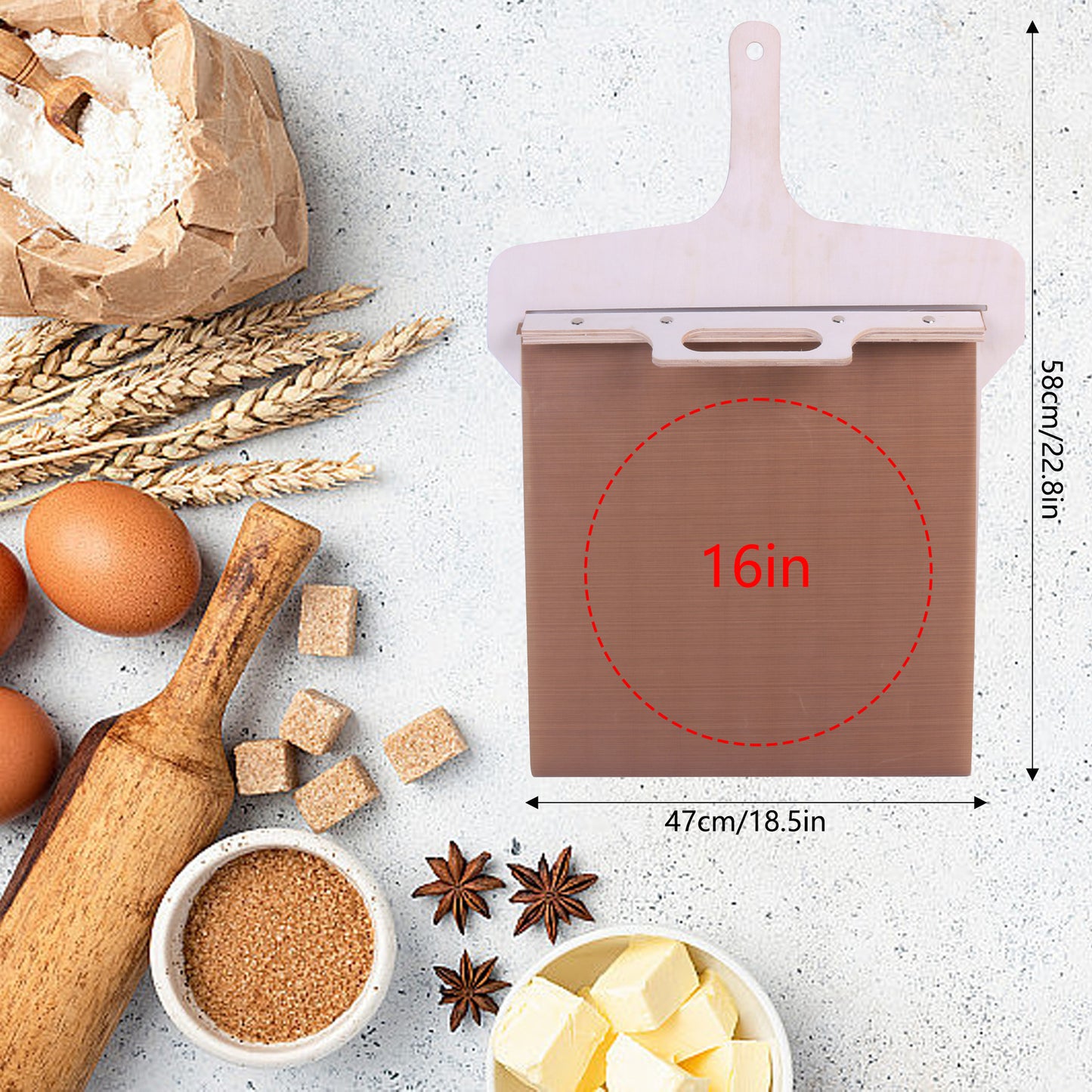 Detachable Wooden Pizza Sliding Shovel with Handle