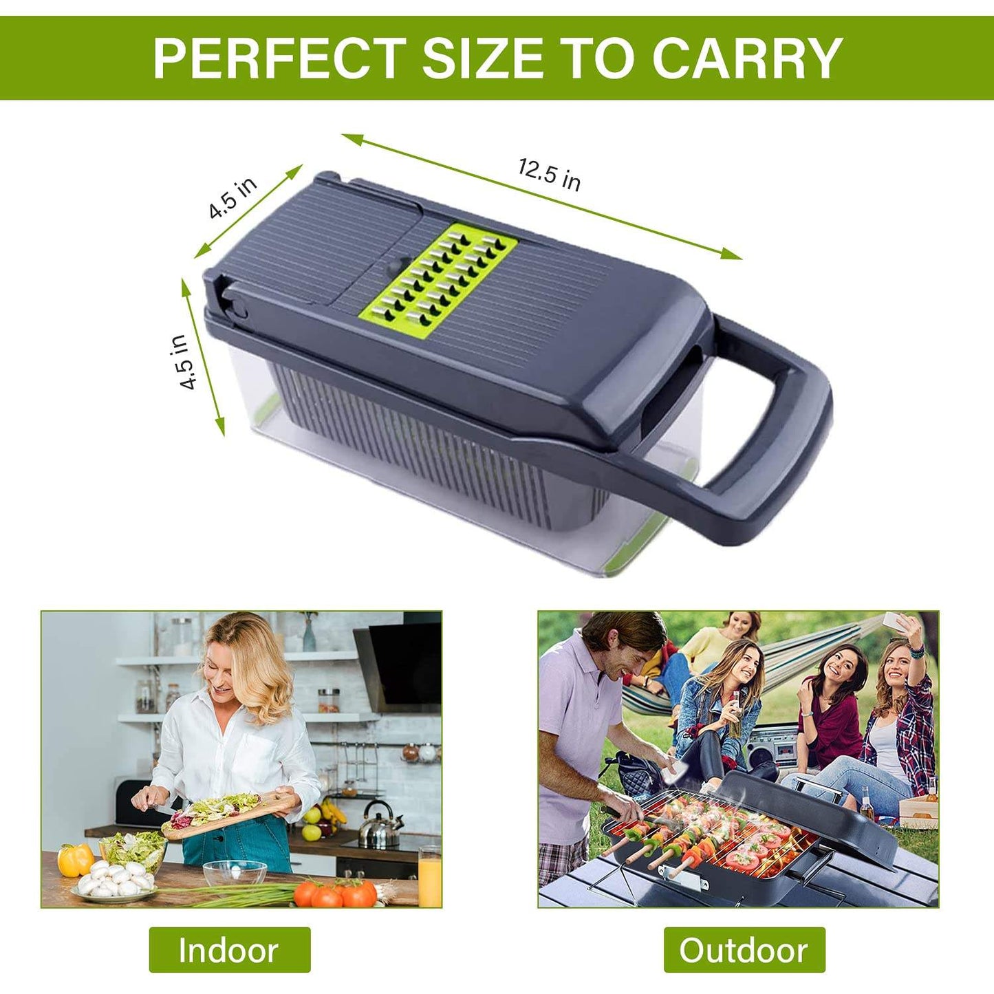 12 In 1 Manual Vegetable Chopper - Multi-functional Kitchen Gadget