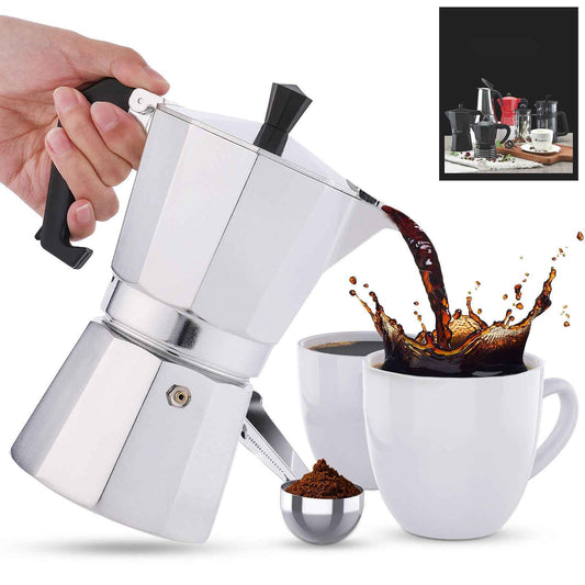RAINBEAN 180ml Stovetop Espresso Maker - 3 Cups Moka Pot