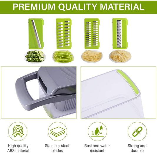 12 In 1 Manual Vegetable Chopper - Multi-functional Kitchen Gadget