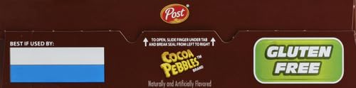 Pebbles Cocoa PEBBLES Cereal, Chocolatey Kids Cereal, Gluten Free Rice Cereal, 15 OZ Large Size Cereal Box