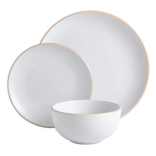 Gibson Home Gibson Home Rockaway 12-Piece White Stoneware Dinnerware Set, Service for 4