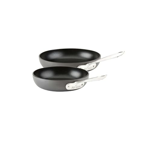 All-Clad HA1 Hard Anodized Nonstick Fry Pan Set 2 Piece - Induction Oven Broiler Safe, Cookware Black