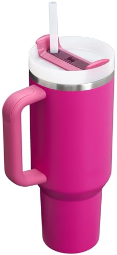 Stanley Quencher H2.0 FlowState Stainless Steel Vacuum Insulated Tumbler with Lid and Straw for Water, Iced Tea or Coffee, Smoothie and More, Fuchsia, 40oz
