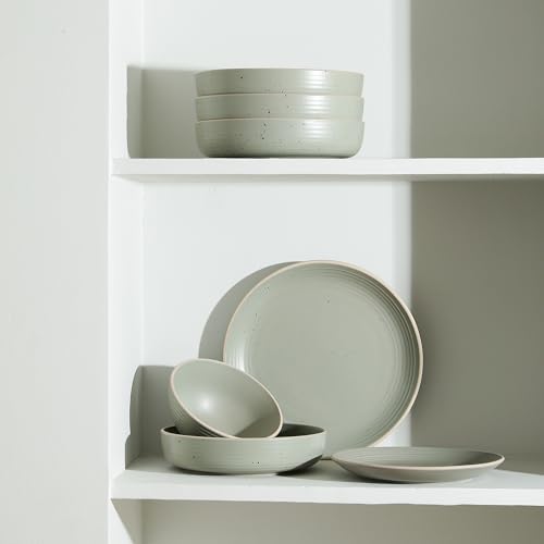 Stone Lain Stone Lain Lauren 16-Piece Green Stoneware Dinnerware Set for 4