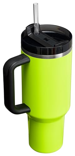 Stanley Quencher H2.0 FlowState Stainless Steel Vacuum Insulated Tumbler with Lid and Straw for Water, Iced Tea or Coffee, Smoothie and More, Neon Yellow, 40 OZ