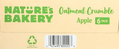 Nature's Bakery Oatmeal Crumble Apple Bars, 1.41 Oz, 6 Ct
