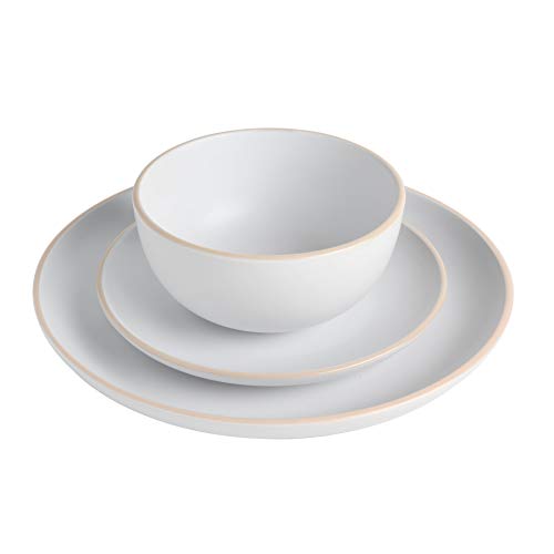 Gibson Home Gibson Home Rockaway 12-Piece White Stoneware Dinnerware Set, Service for 4