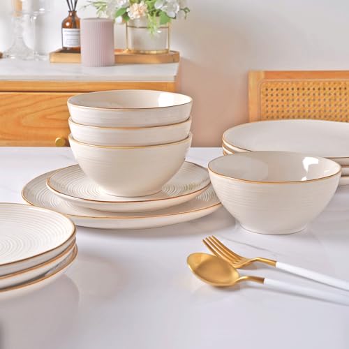 famiware Famiware Tempus Series 12-Piece Stoneware Dinnerware Set, Service for 4