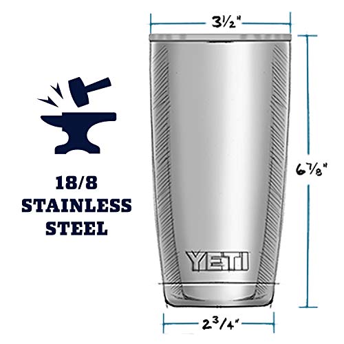 YETI Rambler 20 oz Tumbler - Stainless Steel, Vacuum Insulated, Navy