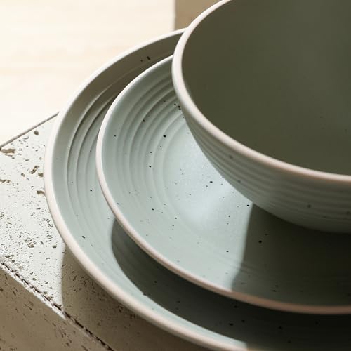 Stone Lain Stone Lain Lauren 16-Piece Green Stoneware Dinnerware Set for 4