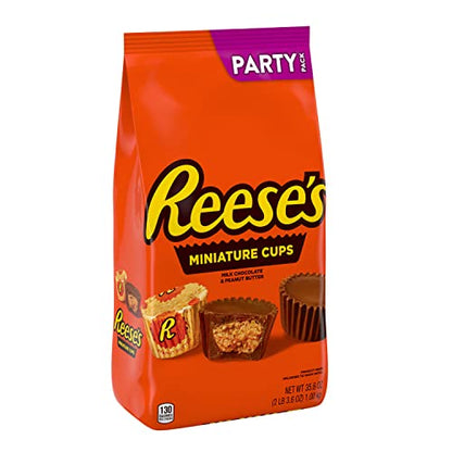 Reese's REESE'S Miniatures Milk Chocolate Peanut Butter Cups, Candy Party Pack, 35.6 oz