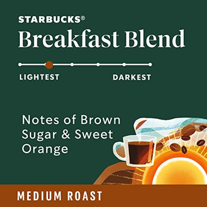 Starbucks K-Cup Coffee Pods, Medium Roast, Breakfast Blend for Keurig Brewers, 100% Arabica, 1 Box (40 Pods)