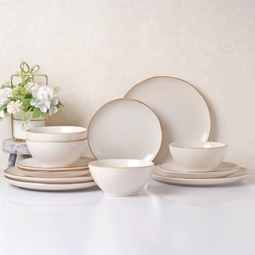 famiware Famiware Tempus Series 12-Piece Stoneware Dinnerware Set, Service for 4