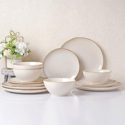 famiware Famiware Tempus Series 12-Piece Stoneware Dinnerware Set, Service for 4