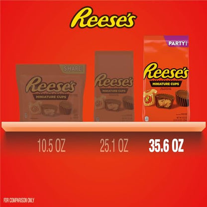 Reese's REESE'S Miniatures Milk Chocolate Peanut Butter Cups, Candy Party Pack, 35.6 oz