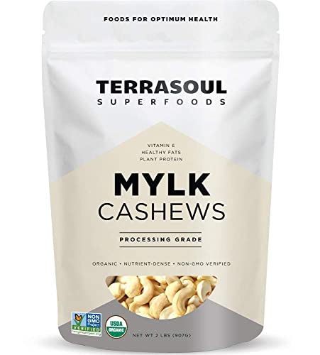 Terrasoul Superfoods Terrasoul Superfoods Organic Raw Cashews (Mylk Grade), 2 Lbs, Premium Quality for Snacking, Desserts, Cashew Milk and Nut Butter Making