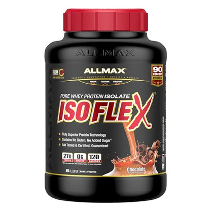 ALLMAX Nutrition ALLMAX Nutrition - ISOFLEX Whey Protein Powder, Whey Protein Isolate, 27g Protein, Chocolate, 5 Pound