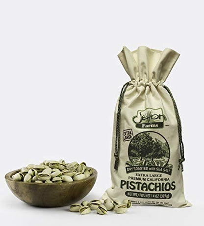 Setton Farms Setton Farms Premium California Pistachios Dry Roasted with Sea Salt Burlap Large Gift Bag| 14 Ounce