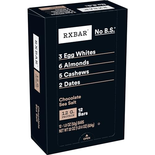 RXBAR Chocolate Sea Salt Protein Bars (12 Bars)