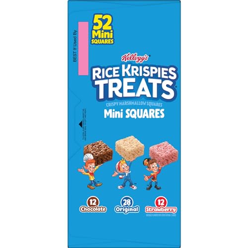 Rice Krispies Treats Mini Squares, Kids Snacks, Lunch Snacks, Variety Pack, 20.1oz Box (52 Bars)