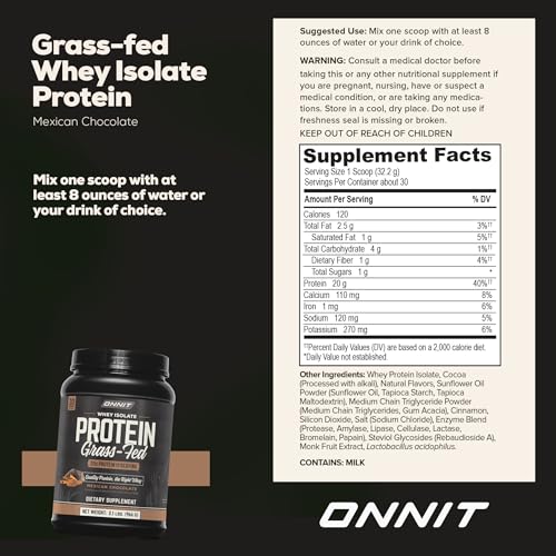 ONNIT ONNIT Grass Fed Whey Isolate Protein - Mexican Chocolate (20 Servings)