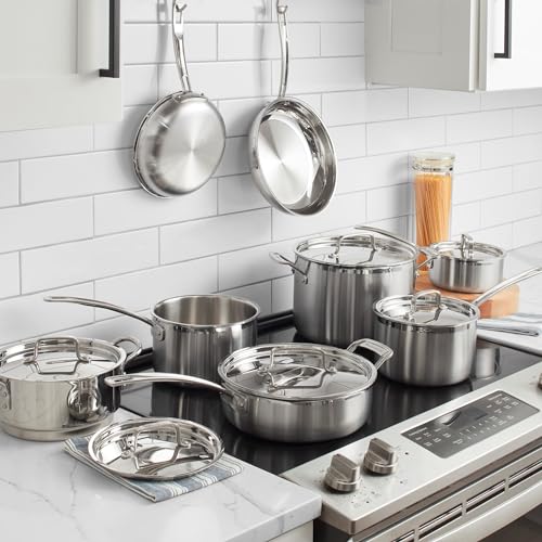 Cuisinart Cuisinart 12 Piece Cookware Set, MultiClad Pro Triple Ply, Silver, MCP-12N