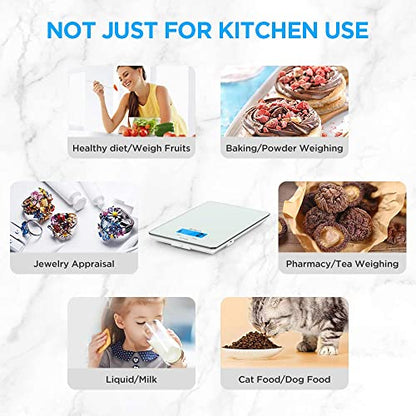 KOIOS 33lb USB Rechargeable Food Scale, Waterproof Glass, Precise