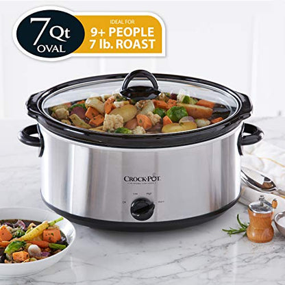 Crock-Pot 7 Quart Manual Slow Cooker - Stainless Steel