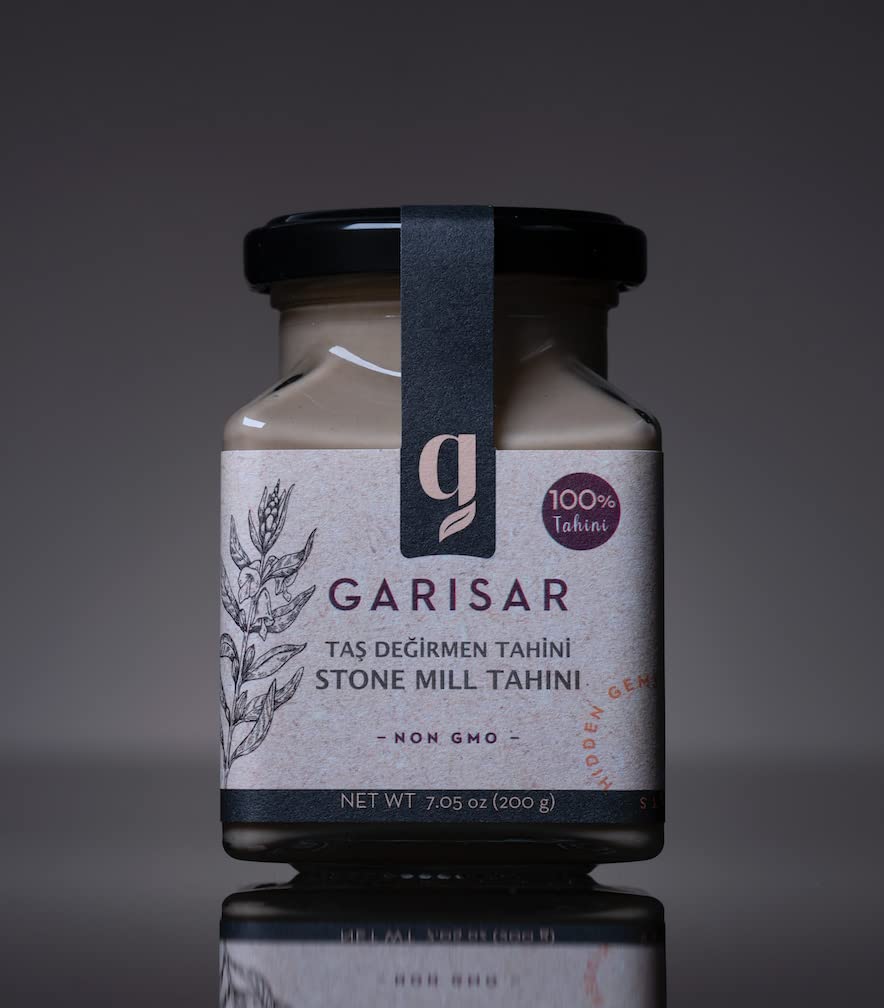 GARISAR Garisar Stone Mill Sesame Tahini - 100% Turkish Whole Sesame Tahini, Non-GMO, Nut-Free