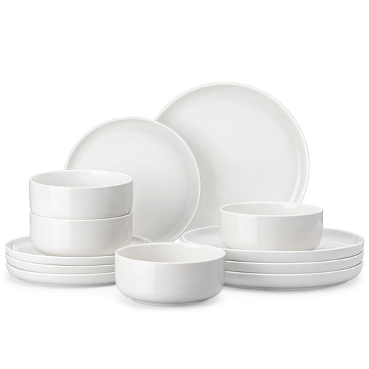 MALACASA MALACASA Series LUNA 12-Piece Porcelain Dinnerware Set, Service for 4