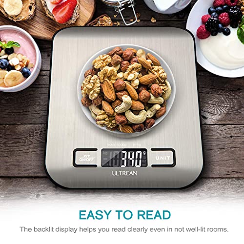 Ultrean Ultrean 11lb Digital Kitchen Scale, 6 Units, Tare Function, Includes Batteries