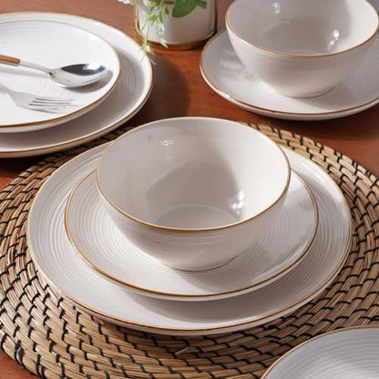 famiware Famiware Tempus Series 12-Piece Stoneware Dinnerware Set, Service for 4