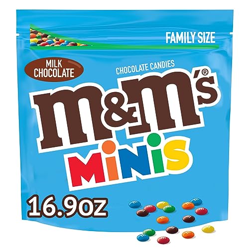 M&M'S M&M'S Minis Milk Chocolate Candy, Family Size, 16.9 oz Resealable Bulk Candy Bag