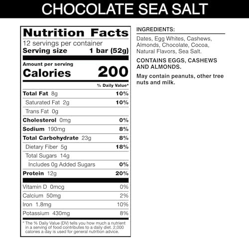 RXBAR RXBAR Protein Bars, Protein Snack, Snack Bars, Chocolate Sea Salt, 22oz Box (12 Bars)