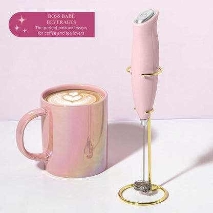 Paris Hilton Electric Milk Frother - Pink Sparkle Finish - Gourmet Grocery Hub