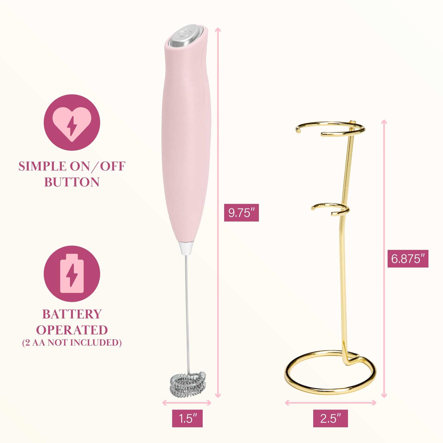 Paris Hilton Electric Milk Frother - Pink Sparkle Finish - Gourmet Grocery Hub