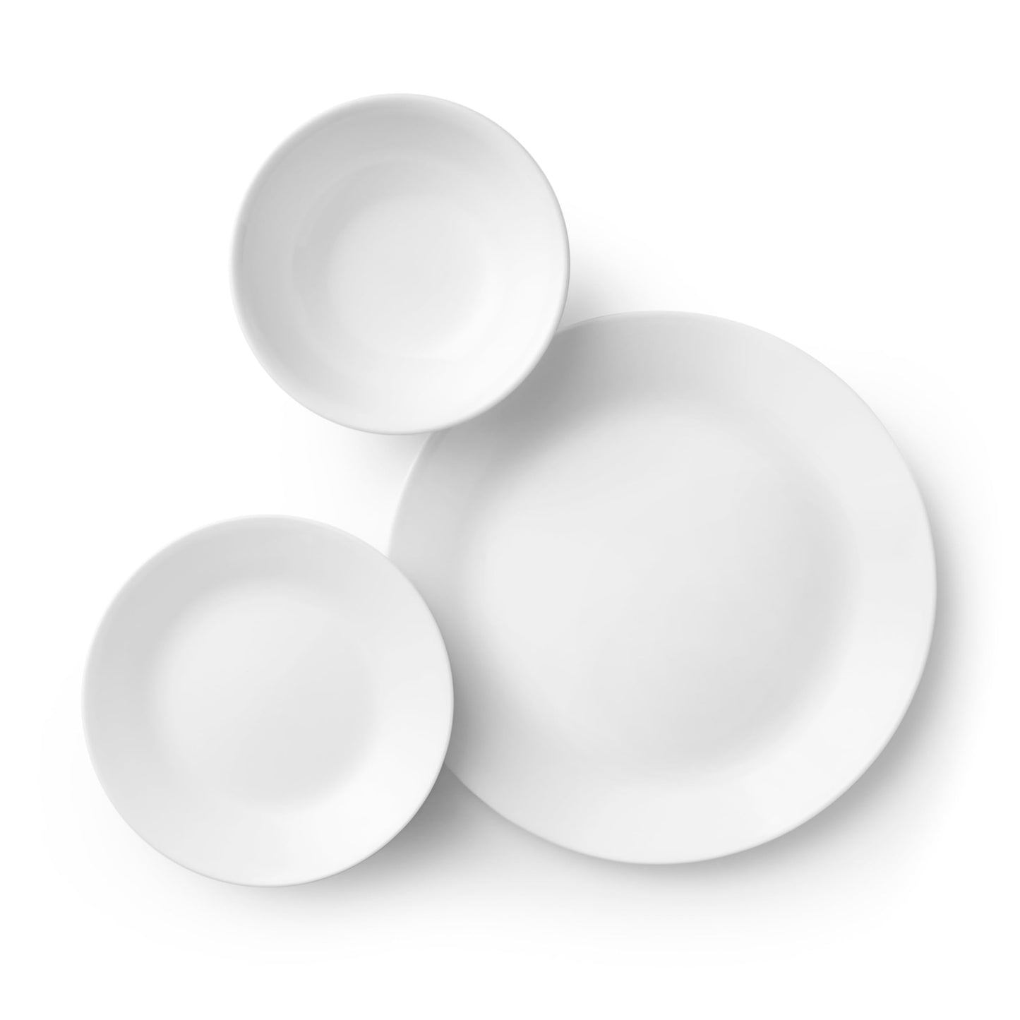 Corelle Corelle Vitrelle 18-Piece Dinnerware Set, Service for 6, Winter Frost White