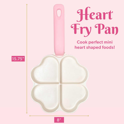 Paris Hilton Heart-Shaped Divided Fry Pan - 8-Inch Ceramic Nonstick - Gourmet Grocery Hub