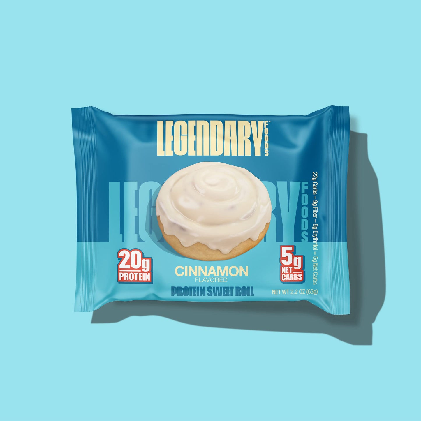 Legendary Foods High Protein Snack Cinnamon Sweet Roll, 20 Gr Protein Bar Alternative, Low Carb Food, Low Sugar and Gluten Free Keto Breakfast Snack, Healthy and Keto Friendly Cinnamon Rolls (10-pack)