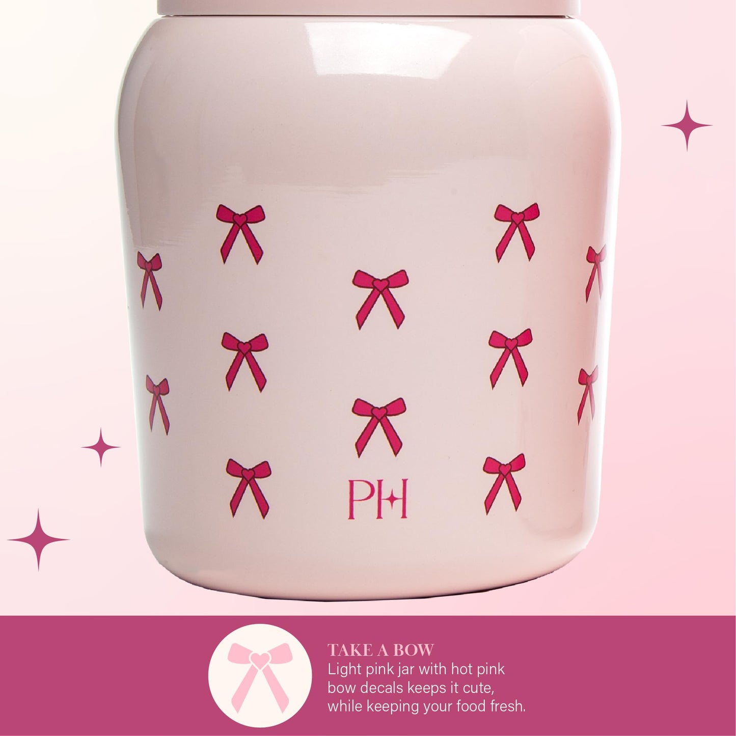 Paris Hilton Pink Stainless Steel Food Jar - 24-Ounce - Gourmet Grocery Hub