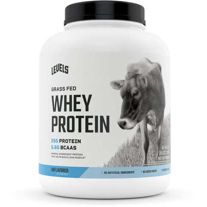 Levels Grass Fed Whey Protein, No Artificials, 25G of Protein, Unflavored, 5LB