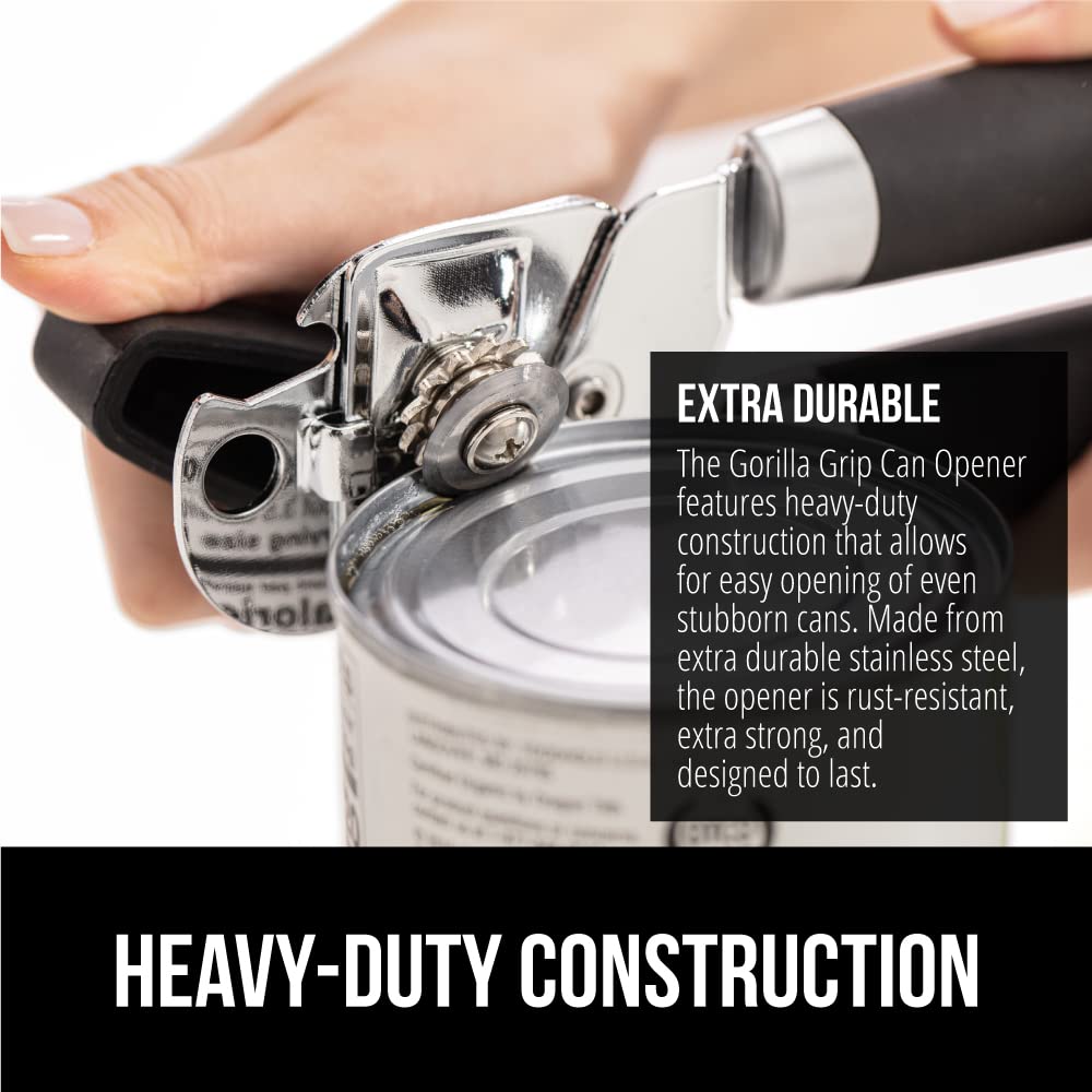 GORILLA GRIP Heavy Duty Stainless Steel Manual Can Opener - Gourmet Grocery Hub