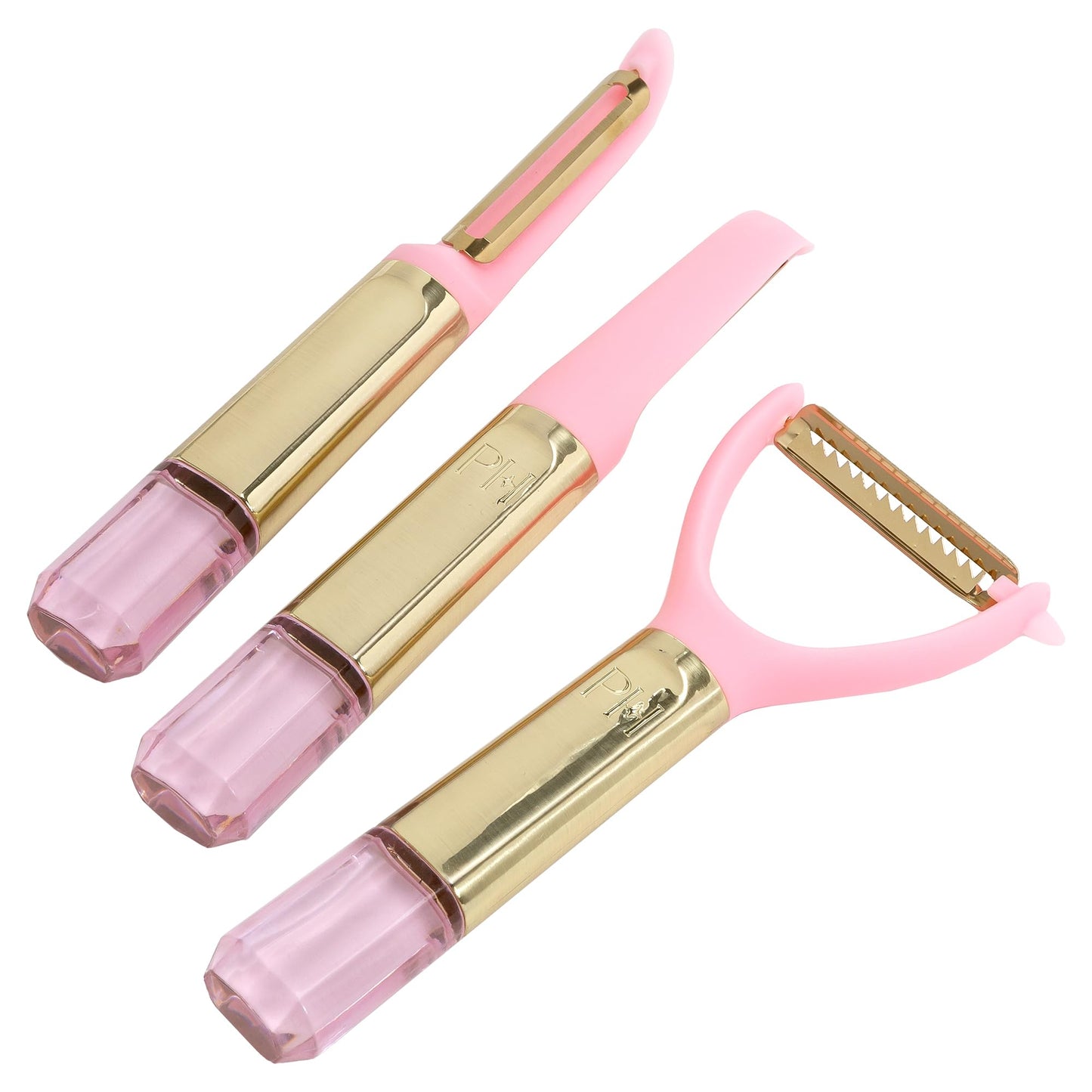 Paris Hilton 3 Piece Peeler Set with Pink Jewel Handle