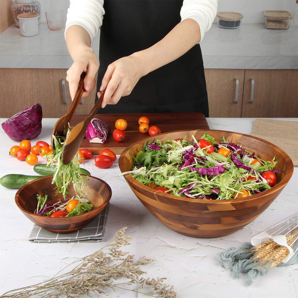 AIDEA Salad Bowls, Wooden Salad Bowls Set
